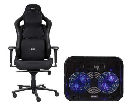 Fotel gamingowy SMX Fotel gamingowy Ararat + Devi podstawka chłodząca pod laptop